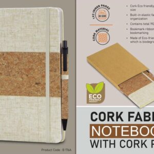 eco friendly cork notebook with cork pen
