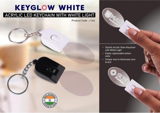 Acrylic LED Keychain with White Light | Custom Branding Glow Keychain Acrylic LED Keychain with White Light for Branding
