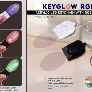 Acrylic LED Keychain with RGB Color Light for Branding